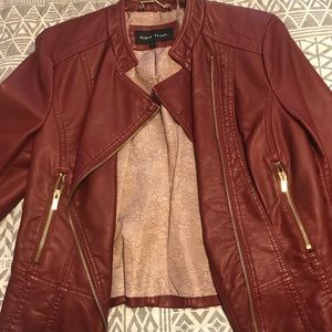 Maroon leather jacket